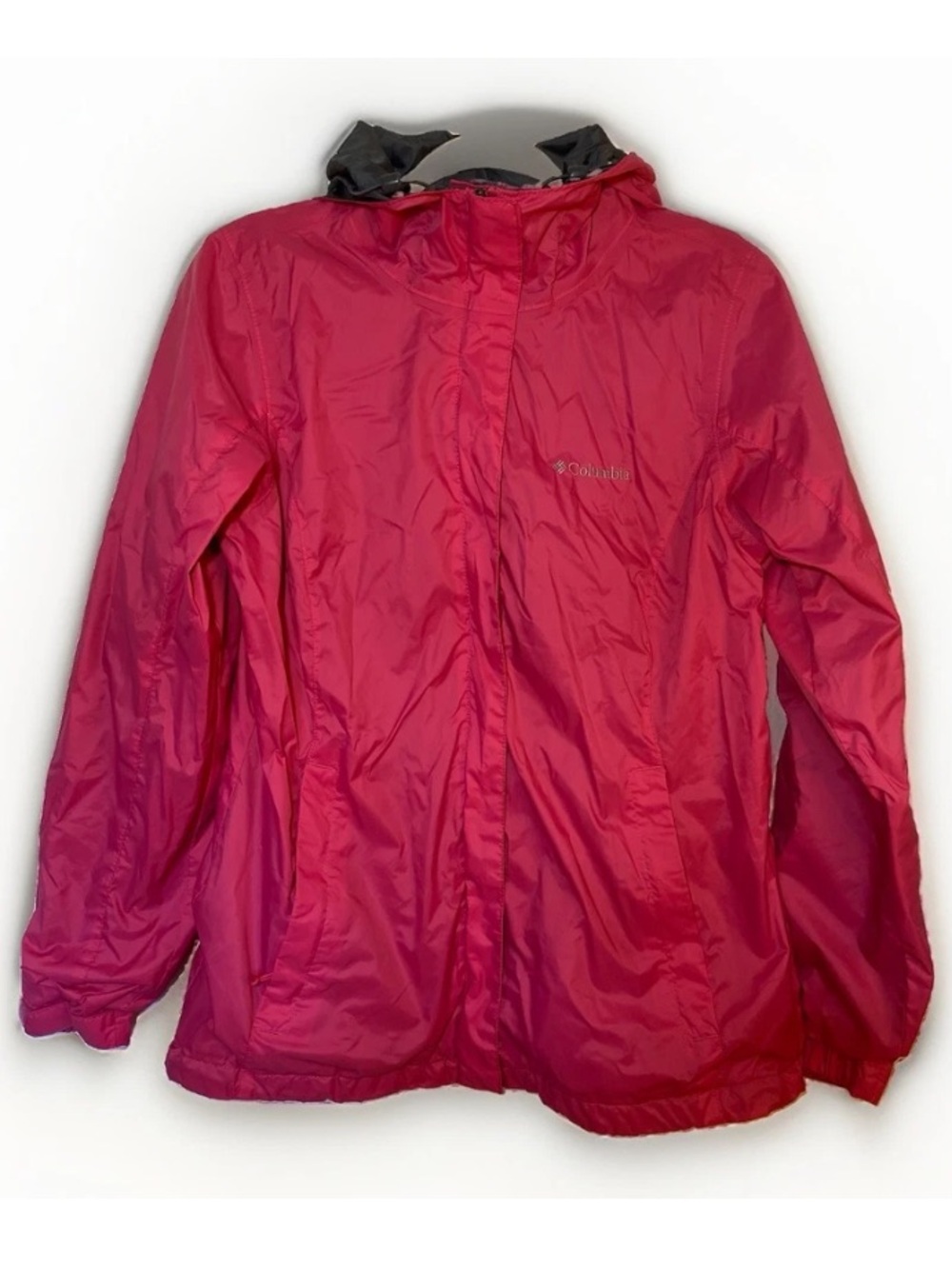 Columbia Women’s Small Pink OMNI-TECH Rain Jacket Coat Hood Vented Breathable